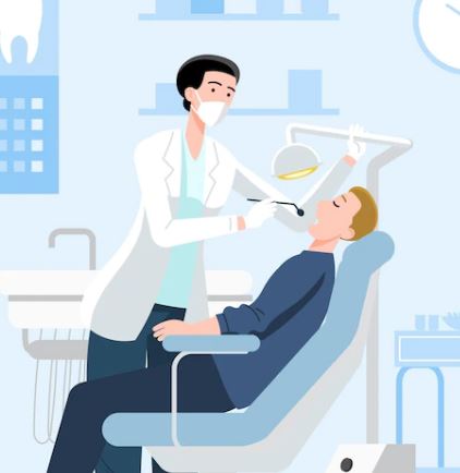 A patient getting tooth colored fillings